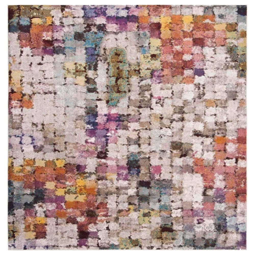 Safavieh Aria 6"6" Square Cream and Rust Area Rug, , large
