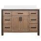 Lexora Home Ziva 48" Single Bathroom Vanity in Rustic Barnwood with 2 cm White Quartz Top and Rectangular Sink, , large
