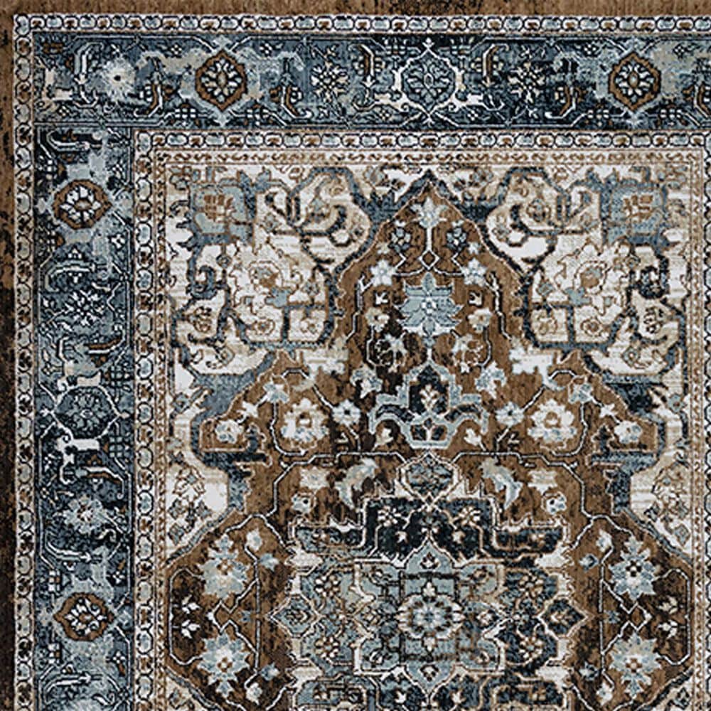 RIZZY Elite 5&#39;2&quot; x 7&#39;9&quot; Brown and Denim Area Rug, , large