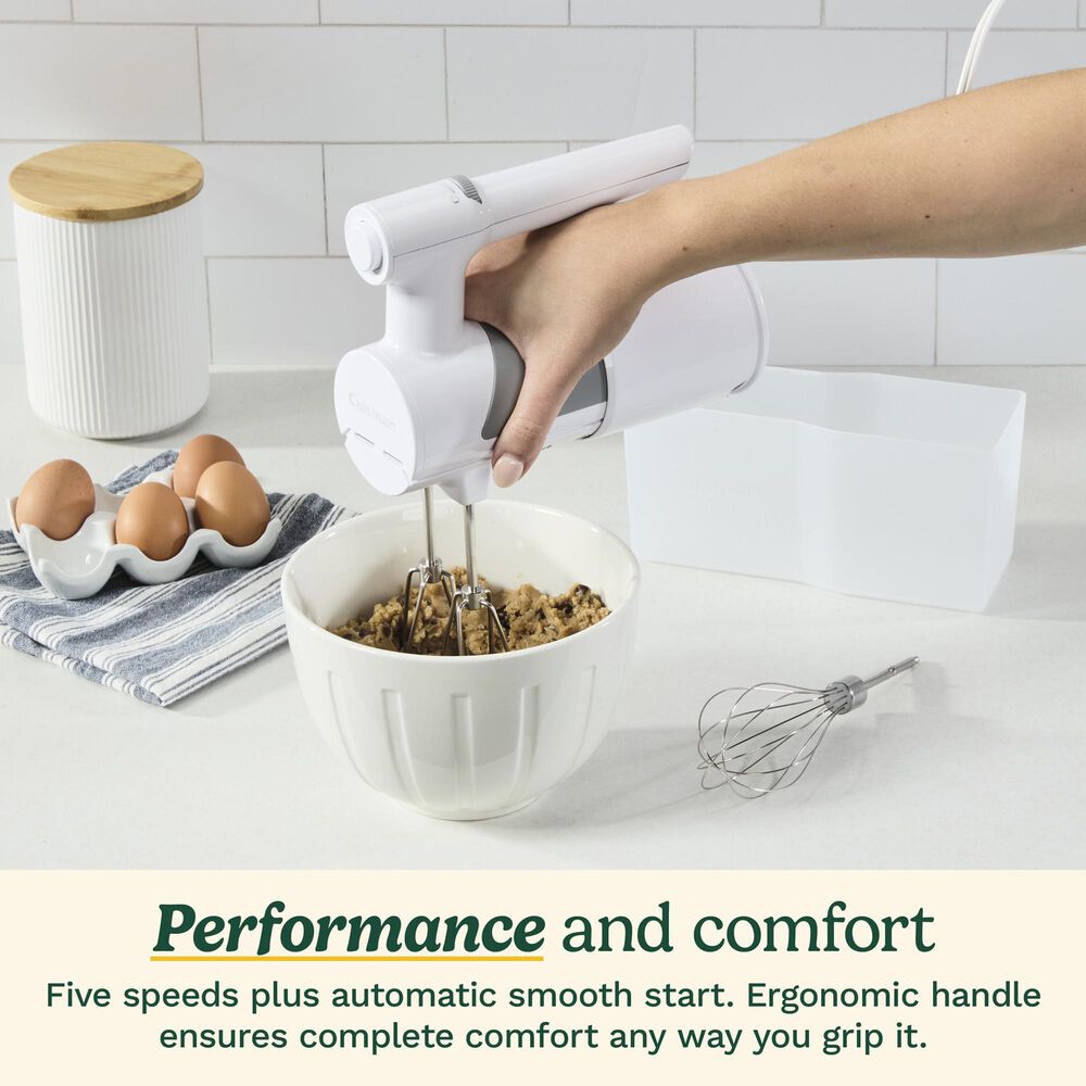 Cuisinart 5-Speed Hand Mixer with Storage Case in White, , large