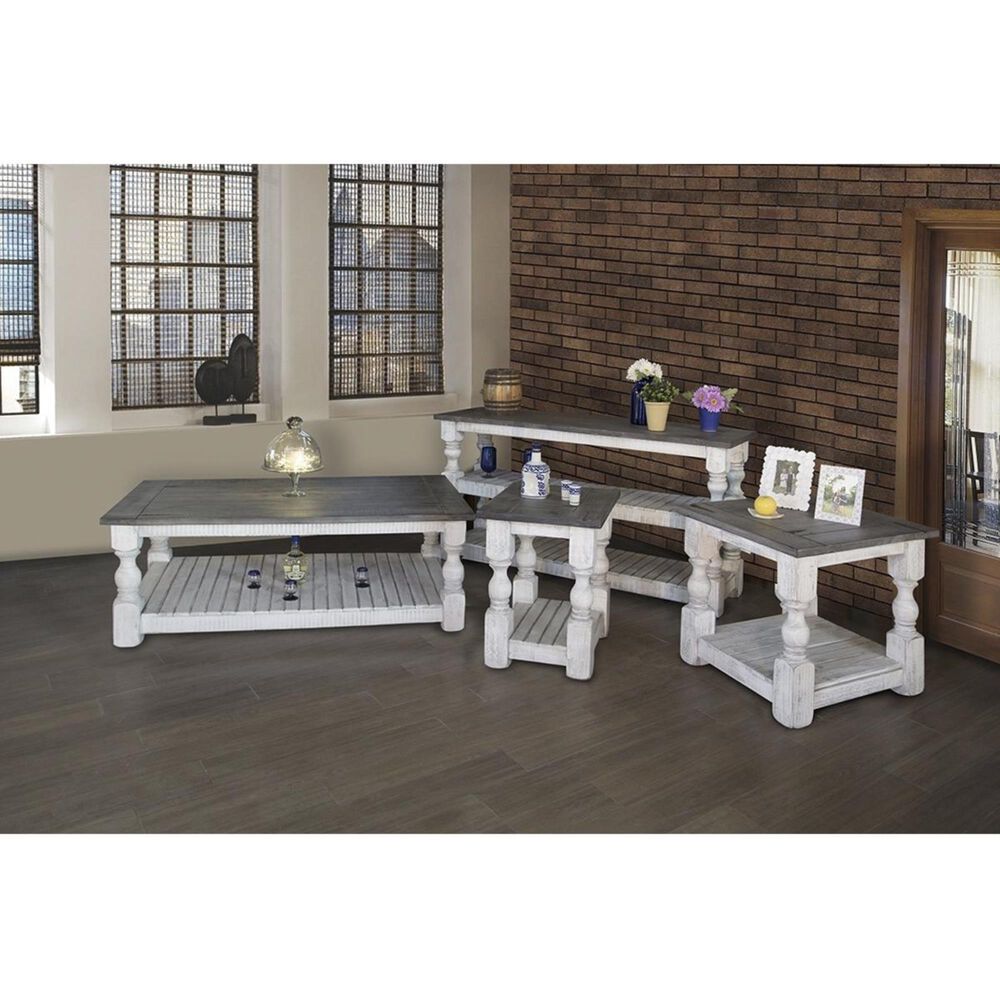 Fallridge Stone End Table in Off White and Gray, , large