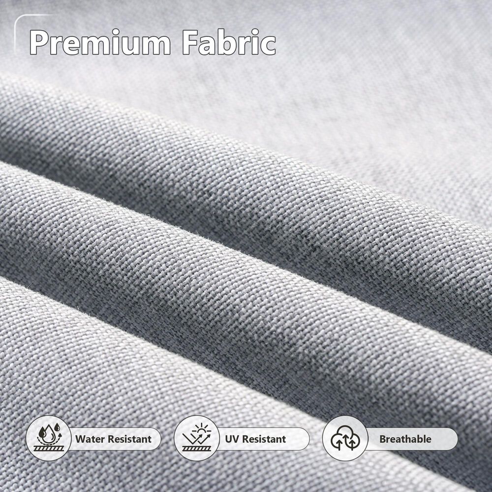 HOMLUX 5-Piece Patio Conversation Set with Grey Wicker in Gray, , large