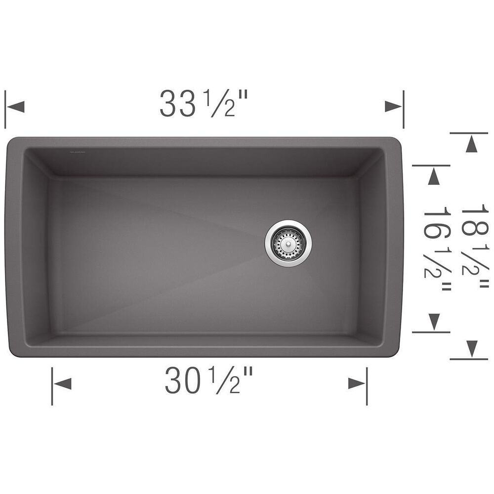 Blanco Diamond Super Single Bowl Kitchen Sink in Cinder, , large