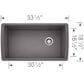 Blanco Diamond Super Single Bowl Kitchen Sink in Cinder, , large