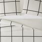Pem America Truly Soft Windowpane 3-Piece King Duvet Set in Ivory and Black, , large
