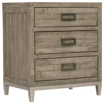 Bernhardt Highland Park Shaw 3-Drawer Nightstand in Morel and Glazed Silver, , large