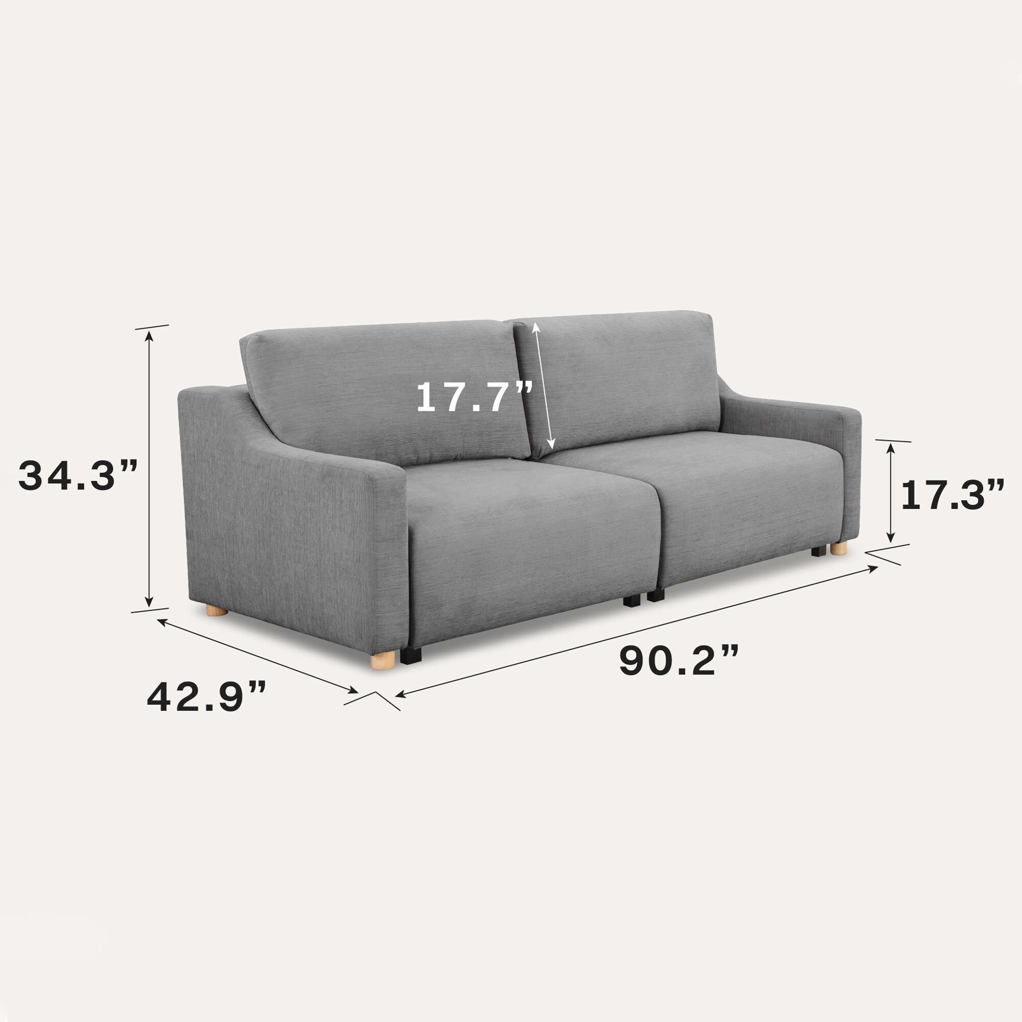 FLANNEL SOFA STRANDウォールナット　ウルトラスェード Serta Glenmont Convertible Sofa in Grey