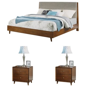 Flexsteel Ludwig 3-Piece King Bedroom Set in Walnut, , large