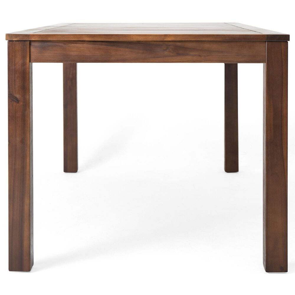 Hearth and Haven 3-Piece Outdoor Courtyard Table and Bench Set in Dark Brown, , large