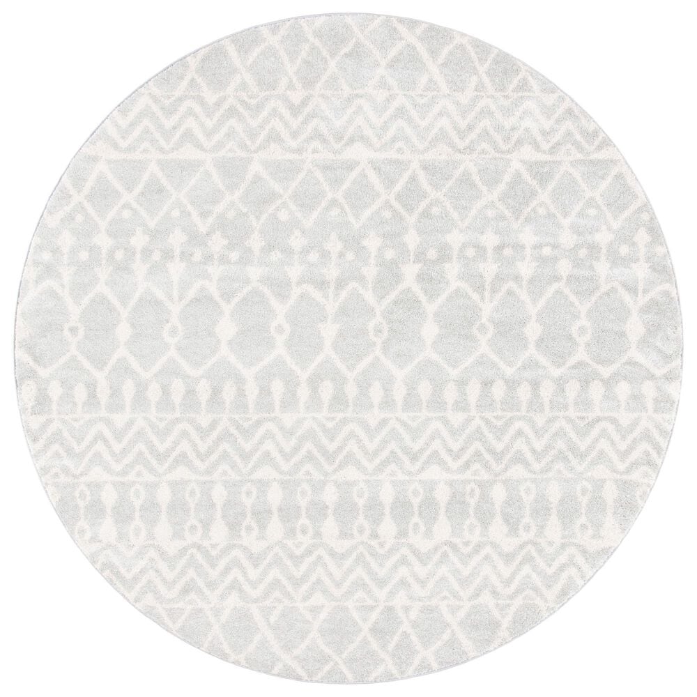 Safavieh Tulum TUL270F 3" Round Grey and Ivory Area Rug, , large