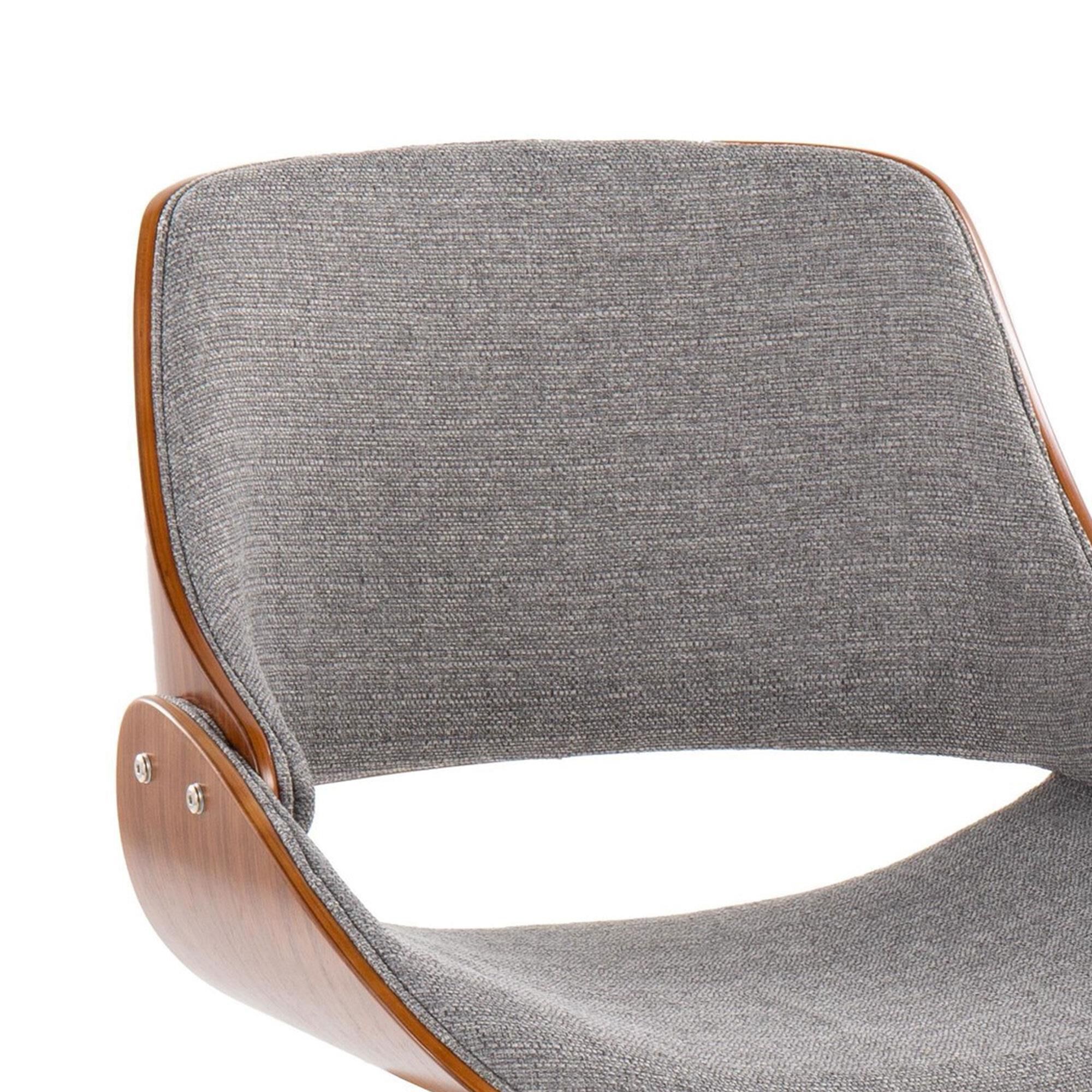 Lumisource Fabrizzi Office Chair with Grey Cushion in Walnut and Gold