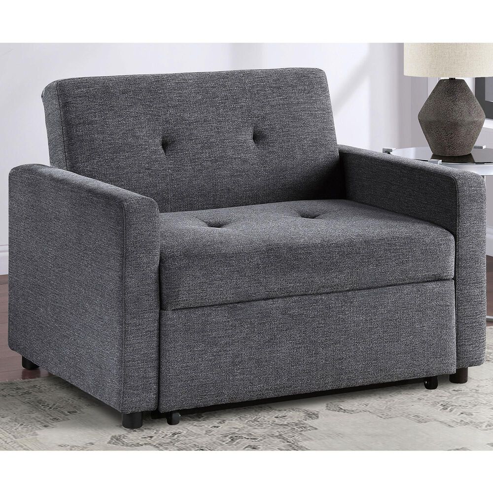 Steve Silver Convertible Sleeper Chair in Gray, , large