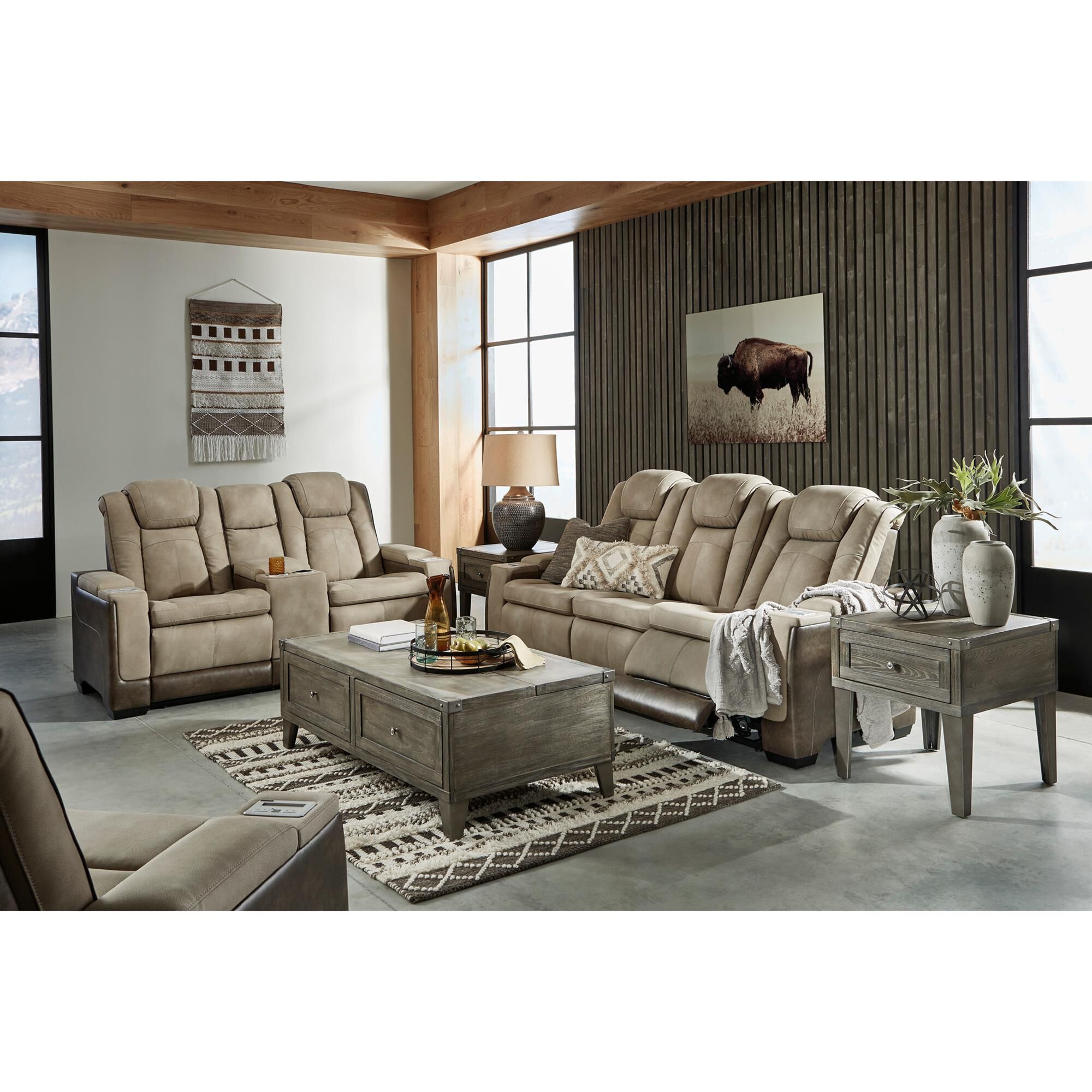 Ashley Next-Gen DuraPella Power Recliner in Sand