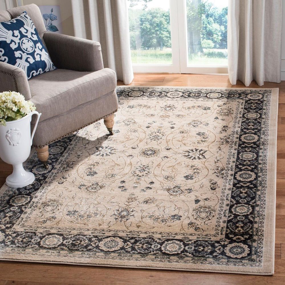 Safavieh Lyndhurst 5&#39;3&quot; x 7&#39;6&quot; Light Beige and Anthracite Area Rug, , large