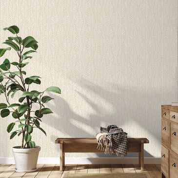 Tempaper Block Print 198" x 20.5" Peel and Stick Wallpaper in White Clay, , large