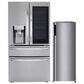 LG 2-Piece Kitchen Package with 22.3 Cu. Ft 4-Door French Door Refrigerator and Single Door Freezer in Stainless Steel, , large