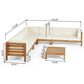 Noble House Kaena 6-Piece Stationary Patio L-Shaped Sectional Chat Set in Beige, , large