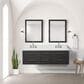 Lexora Home Castor 60" Double Bathroom Vanity in Black with 2 cm White Quartz Top and Rectangular Sinks, , large