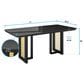 Rta Products Llc Modern Dining Table with Painted Glass Top in Black and Gold, , large