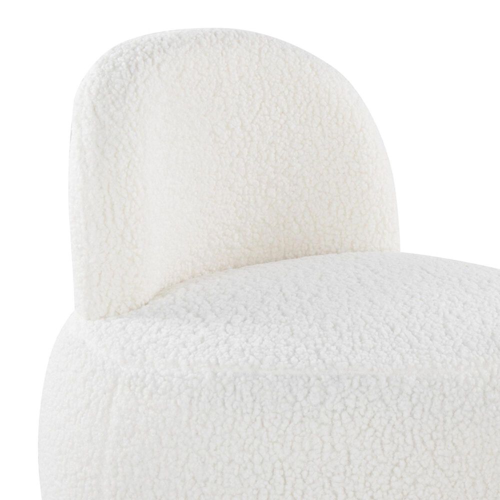 Lumisource Kimi Accent Chair in White Sherpa, , large