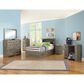 Lemoore Essential Twin Bookcase Headboard in Weathered Gray Ash, , large
