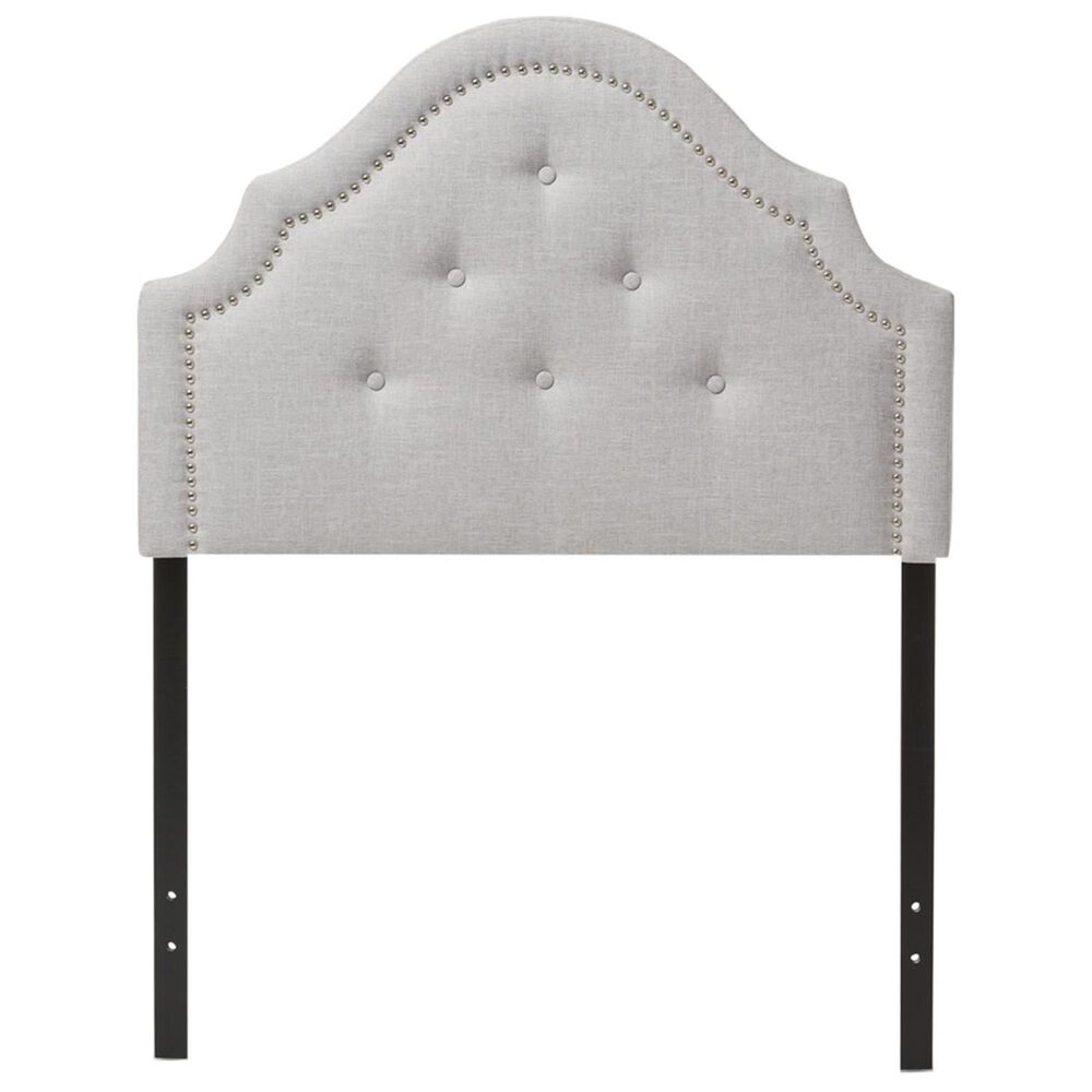 Baxton Studio Cora Twin Upholstered Headboard in Greyish Beige, , large