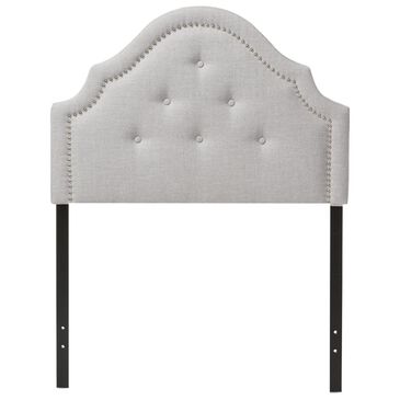Baxton Studio Cora Twin Upholstered Headboard in Greyish Beige, , large