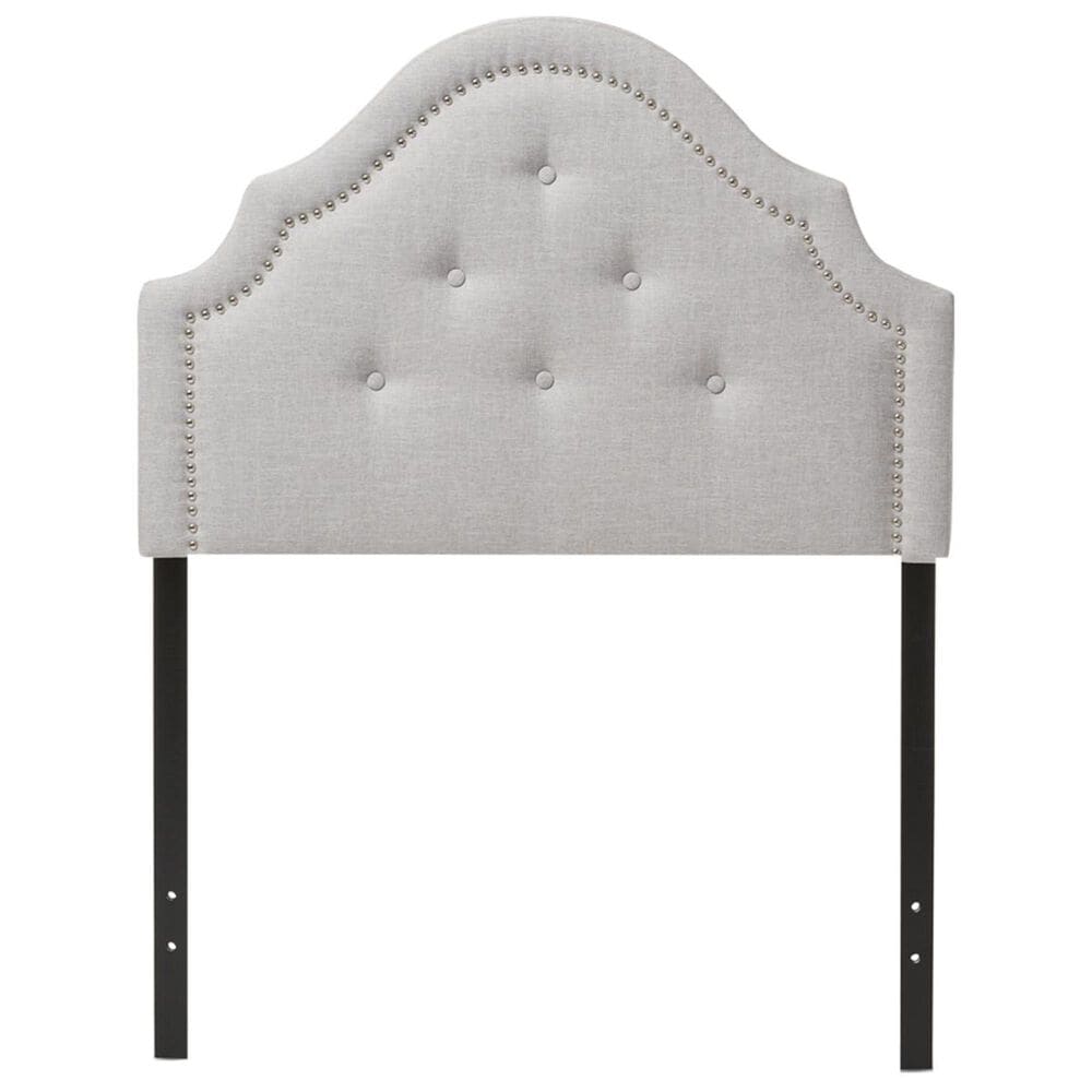 Baxton Studio Cora Twin Upholstered Headboard in Greyish Beige, , large