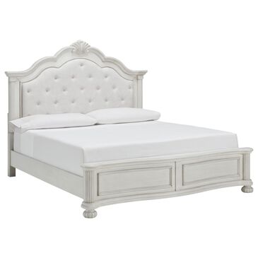 Ashley Montelaine King Upholstered Panel Bed in Antique White, , large