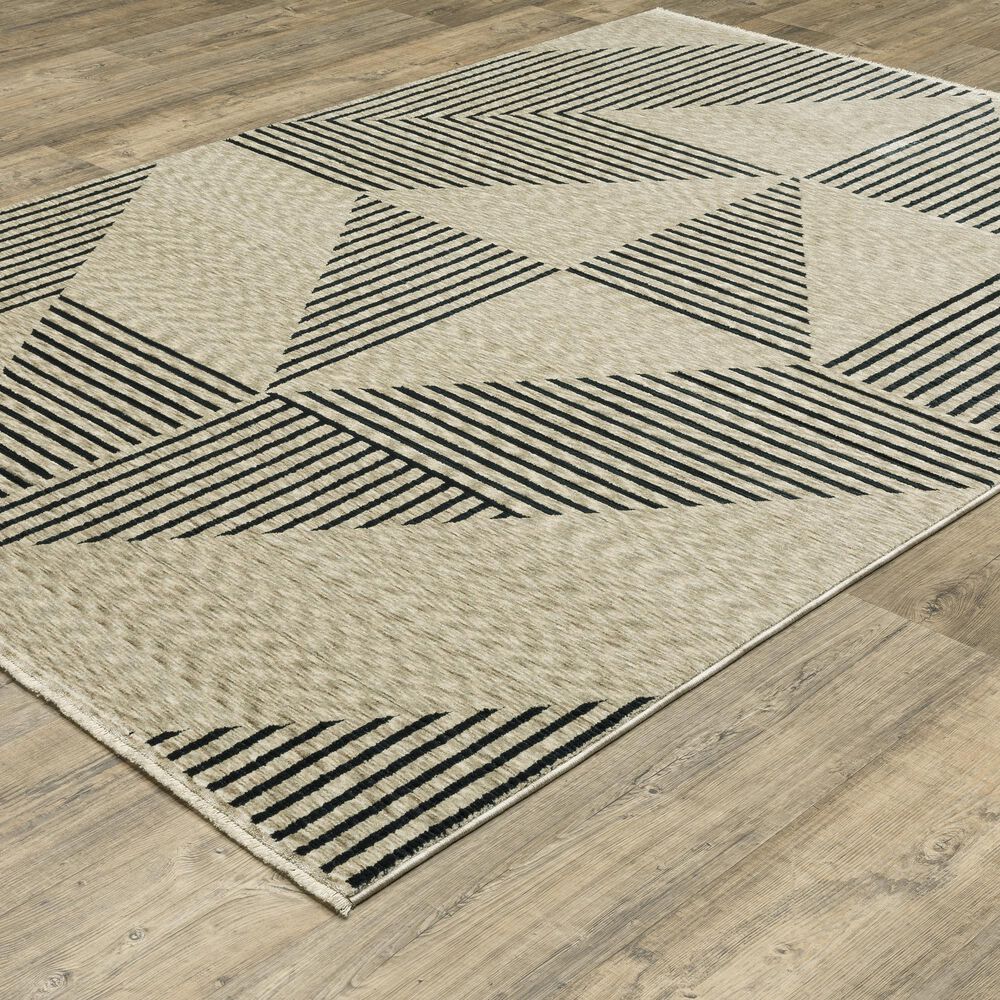 Oriental Weavers Capella Beige and Black 5&#39;3&quot; x 7&#39;6&quot; Area Rug, , large