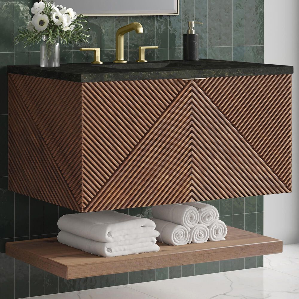 James Martin Marcello 36" Single Bathroom Vanity in Chestnut with 3 cm Phantome Eclos Top and Rectangular Sink, , large