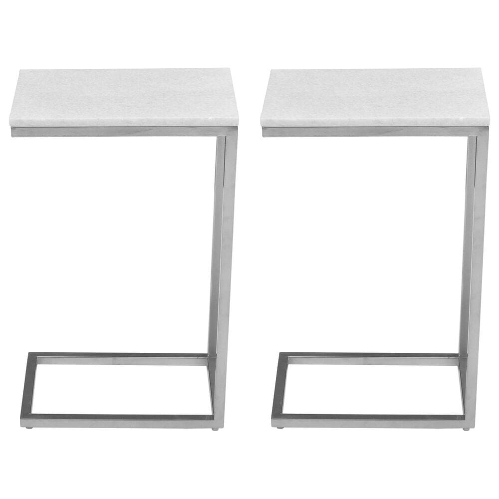 Jofran Aurora C-Table in Bianco White &#40;Set of 2&#41;, , large