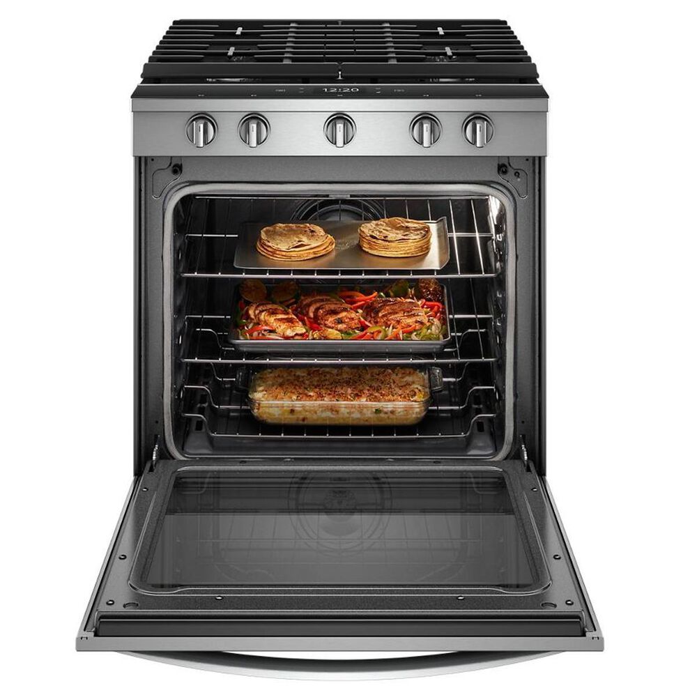 Whirlpool 5.8 Cu. Ft. Slide-In Gas Range with EZ-2-Lift Hinged Grates in Fingerprint Resistant Stainless Steel, , large