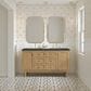 James Martin Vanities Laurent 60" Double Bathroom Vanity in Light Natural Oak with 3 cm Charcoal Soapstone Quartz Top and Rectangular Sinks, , large