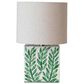 Teak Interiors Magpie Table Lamp in Natural and Green, , large