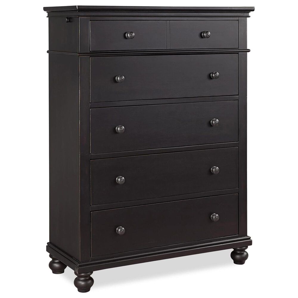 Riva Ridge Oxford 5-Drawer Chest in Black, , large