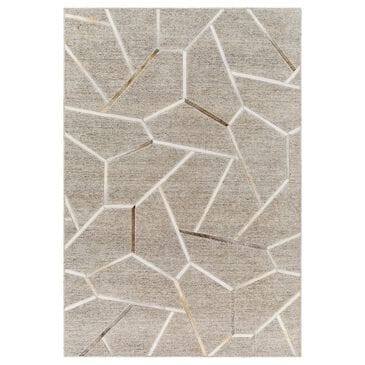 Surya Eloquent 10" x 14" Medium Gray, Light Beige and Black Area Rug, , large