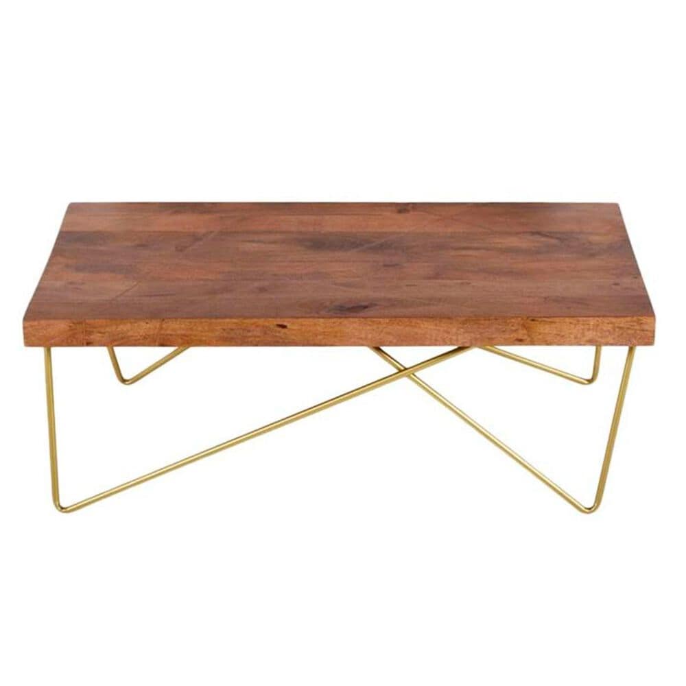 Crystal City Walter Cocktail Table in Tobacco and Brass, , large