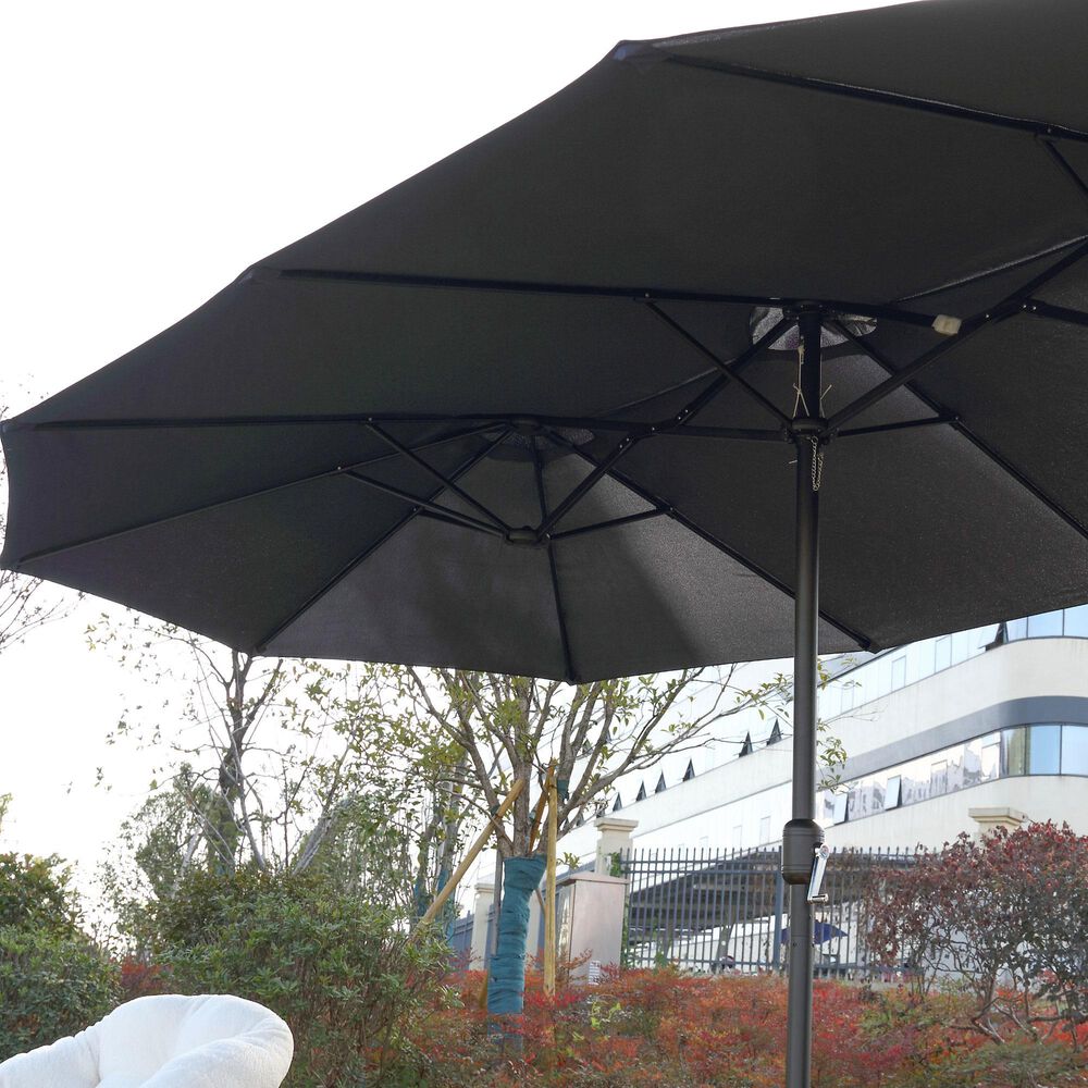 Hearth and Haven 14.8&#39; Double Sided Outdoor Umbrella without Base in Navy Blue, , large