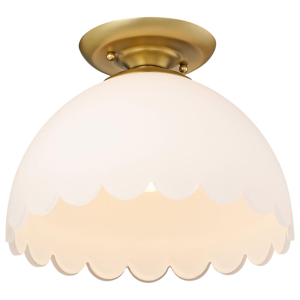 Golden Lighting Dorinda 1-Light Semi-Flush in Brushed Champagne Bronze, , large