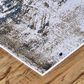 Feizy Gaspar 6"7" x 9"6" White and Gray Area Rug, , large