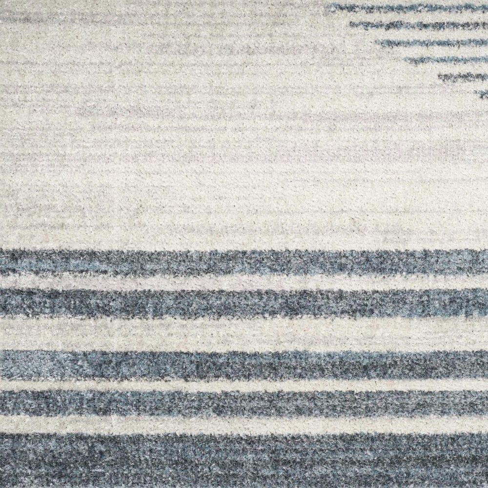 Nourison Astra Machine Washable ASW05 3&#39;3&quot; x 5&#39; Ivory and Blue Area Rug, , large