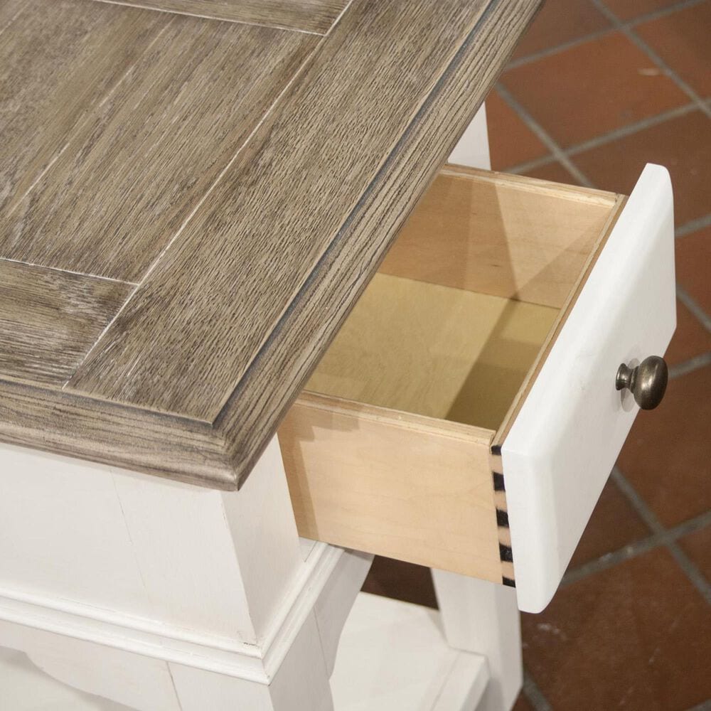 Riverside Furniture Myra 1-Drawer Side Table in Natural and Paperwhite, , large