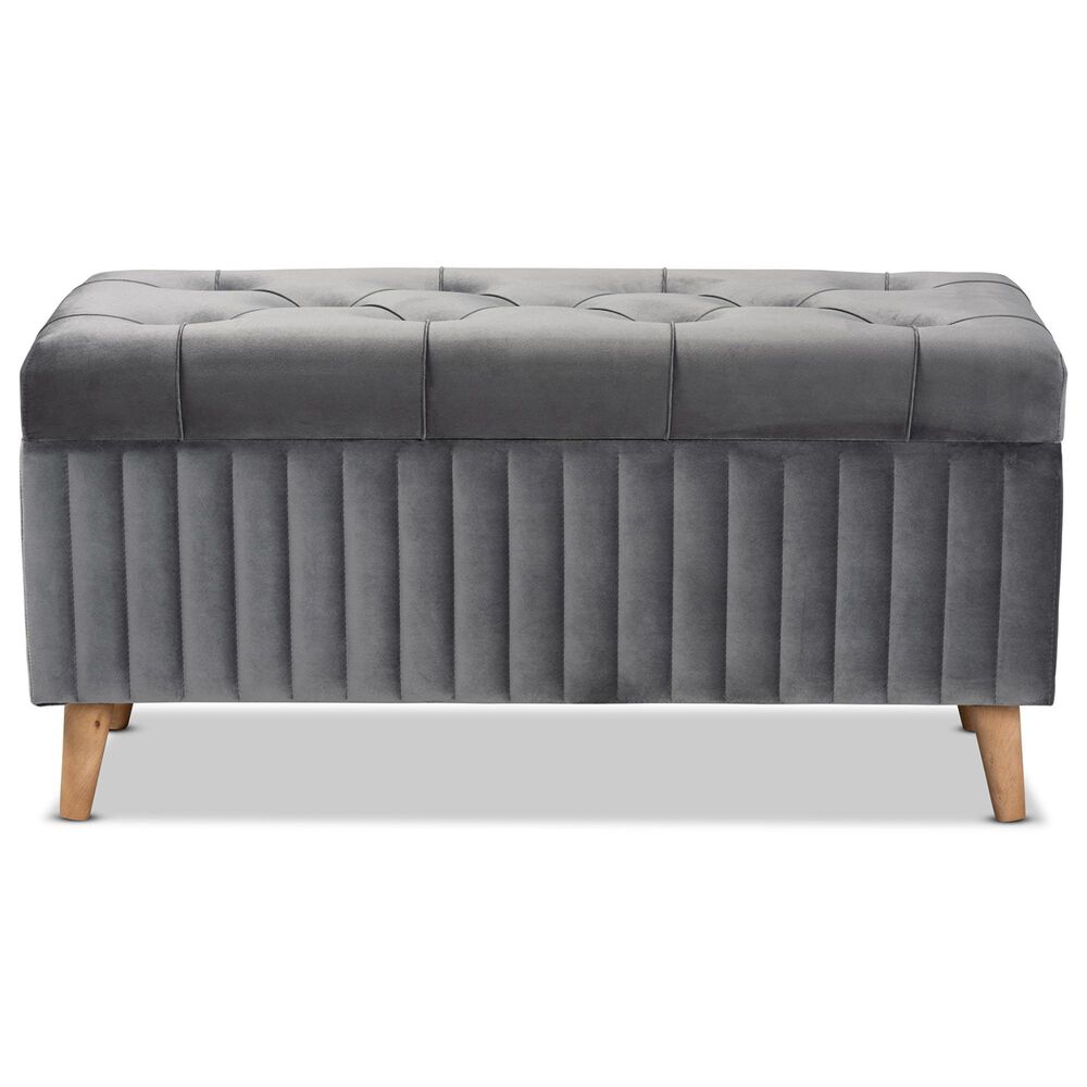 Baxton Studio Hanley Storage Ottoman in Grey, , large