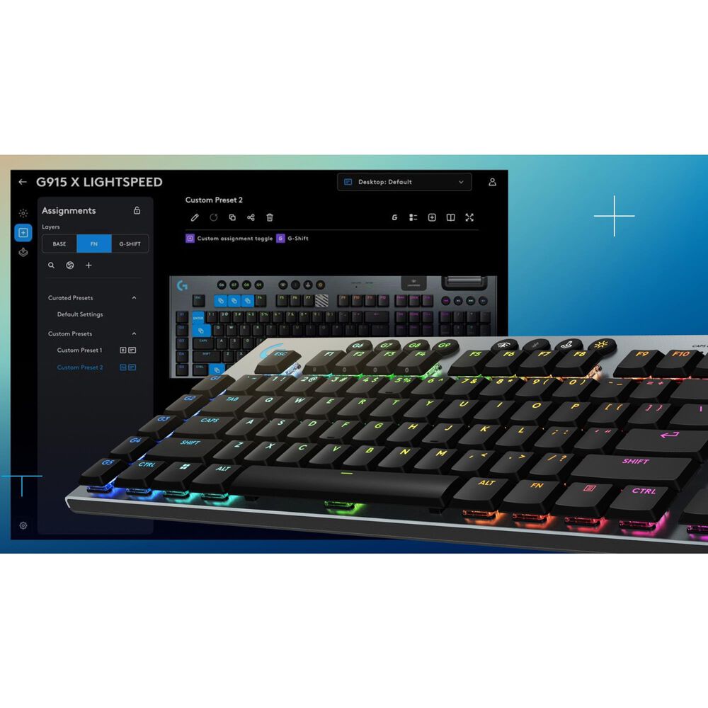 Logitech G915 X Lightspeed Tactile Wireless Gaming Keyboard in Black, , large