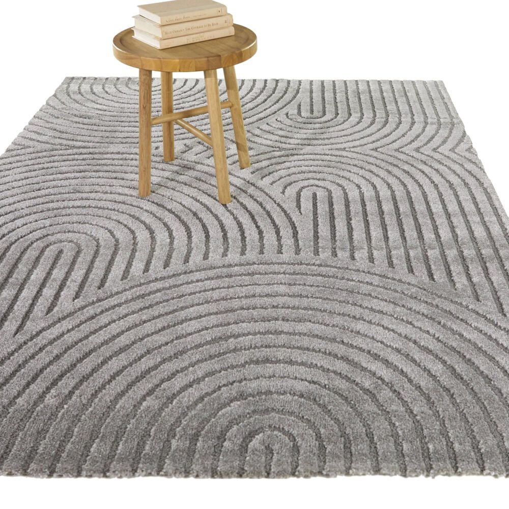 Balta Rugs Caserio 6&#39;7&quot; x 9&#39; Grey Area Rug, , large
