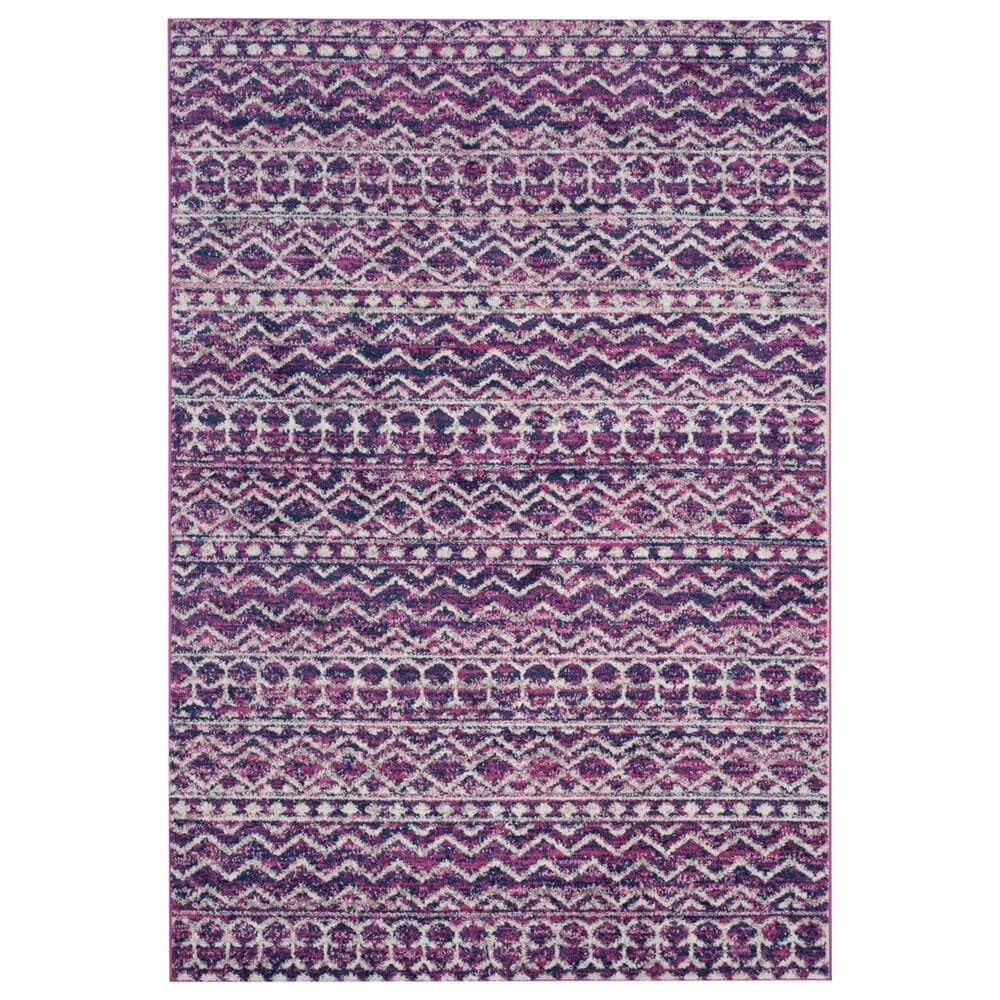 Safavieh Madison MAD606M 5"1" x 7"6" Fuchsia and Navy Area Rug, , large