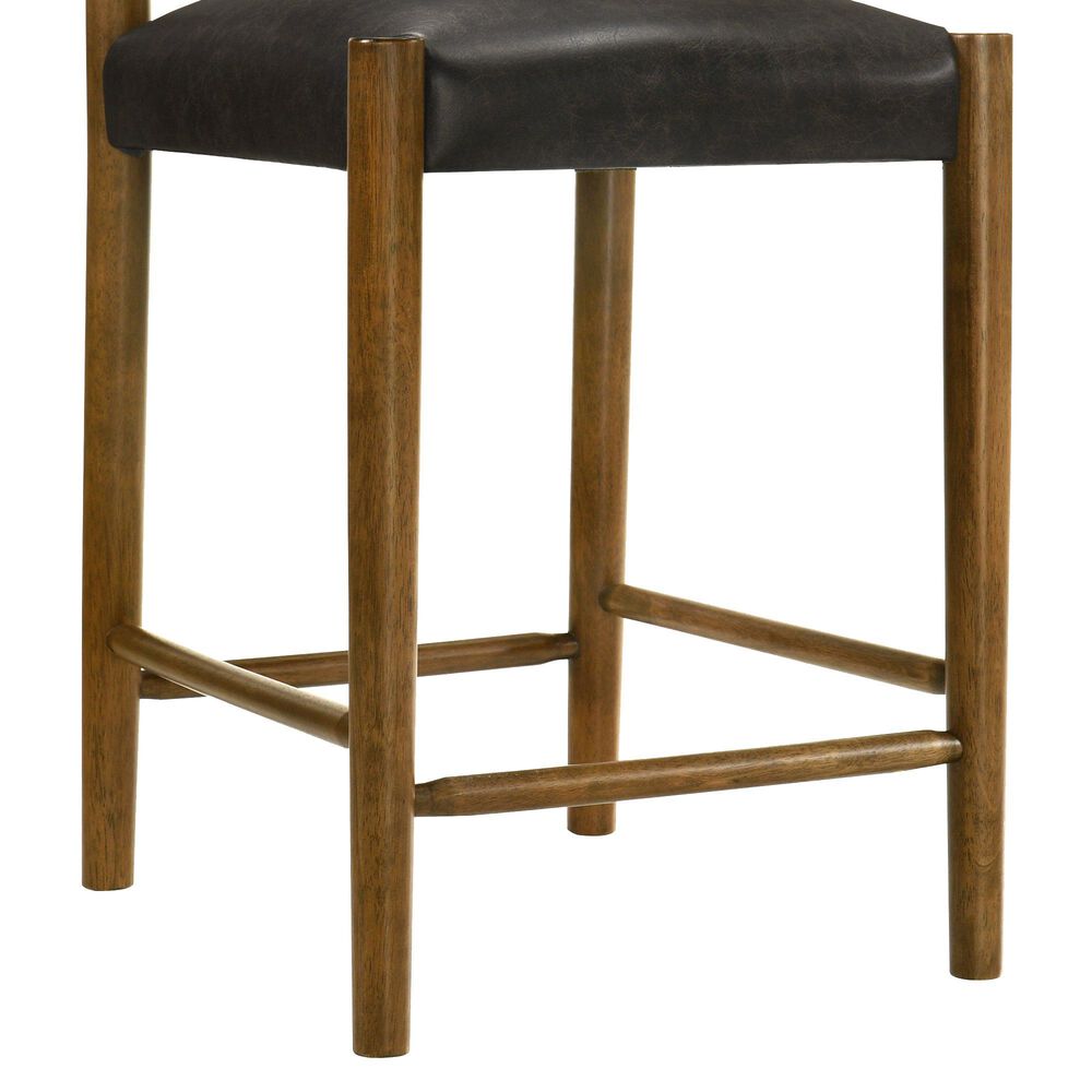 Armen Living Bennet Counter Height Stool in Rich Walnut, , large