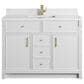 James Martin Bellshire 48" Single Bathroom Vanity in Bright White with Single Hole 3 cm White Zeus Silestone Top and Rectangular Sink, , large