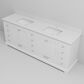 Lexora Home Dukes 84" Double Bathroom Vanity in White with 2 cm White Cultured Marble Top and Rectangular Sinks, , large